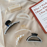 Big Pearl Hair Claw Hairpin Barrettes Hairgrip Hair Clips Crab Headwear