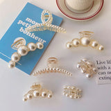 Big Pearl Hair Claw Hairpin Barrettes Hairgrip Hair Clips Crab Headwear