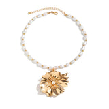 Rose Flower Choker Necklace for Women Bridal Goth Pearl Adjustable Chain Y2K