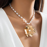 Rose Flower Choker Necklace for Women Bridal Goth Pearl Adjustable Chain Y2K