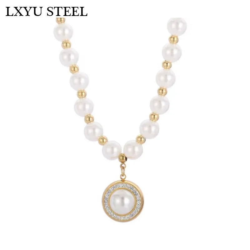 Pearl Beads Choker Pendant Necklace for Women Wedding Jewelry