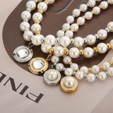 Pearl Beads Choker Pendant Necklace for Women Wedding Jewelry