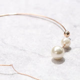 Big Pearl Choker Necklace Clavicle Chain Torques Necklace for Women