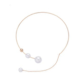 Big Pearl Choker Necklace Clavicle Chain Torques Necklace for Women
