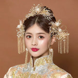 Birde Wedding Crown Hair Accessories Bridal Headpiece Pearl Crystal Tiara