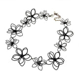 Flower Choker Necklace Hollow Floral Adjustable Chain Collar Women Jewelry