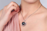 Pearl 5A Zircon Diamonds Pendant Necklace 925 Silver Jewelry