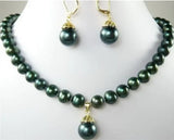 Tahitian Pearl Necklace Pendant Earring Set