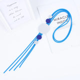 Tassel Rubber Necklace Punk Silver Metal Wooden Beads Pendant Necklace