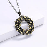 Bohemian Golden Domino Pendant Necklace Ladies Jewelry