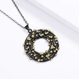 Bohemian Golden Domino Pendant Necklace Ladies Jewelry