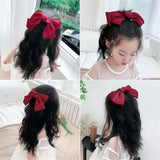 Satin Ribbon Hair Clip Retro Headband Girls Hair Accessories