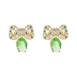 Yellow Bowknot Earrings 925 Silver Ear Studs