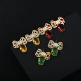 Yellow Bowknot Earrings 925 Silver Ear Studs