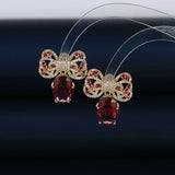 Yellow Bowknot Earrings 925 Silver Ear Studs