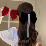 Bowknot Tassel Hairpin Summer Style Spring Scallop