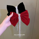 Bowknot Tassel Hairpin Summer Style Spring Scallop