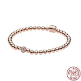 925 Sterling Silver Snake Chain Bead Chain Bracelet for European Charm DIY