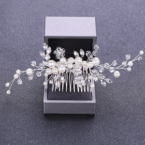 Bridal Hair Comb Wedding Hair Accessories Rhinestones Pearls Women Hairpins