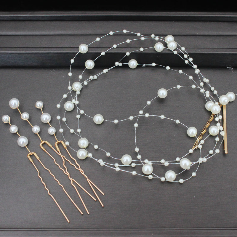 Bridal Hair Vine Beads Women Headband Wedding Hair Jewelry
