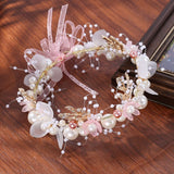 Pearl Flower Wreath Headband for Bride Wedding