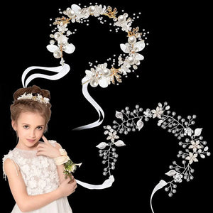 Imitated Pearl Bridal Headband Flower Wreath Wedding Headbands Hair Jewelry