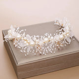 Pearl Bridal Headband Photo Prop Crown Hairband for Prom Engagement