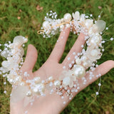 Pearl Bridal Headband Photo Prop Crown Hairband for Prom Engagement