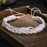 Bridal Pearls Headband Wedding Pearl Crown Romantic Girls Hair Jewelry