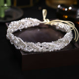 Bridal Pearls Headband Wedding Pearl Crown Romantic Girls Hair Jewelry