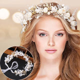 Sweet Romantic Bridal Pearls Flower Hair Band Wedding Headwear