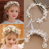 Sweet Romantic Bridal Pearls Flower Hair Band Wedding Headwear