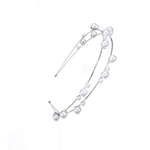 Pearl Double Layer Headpiece Rhinestone Headband Wedding Jewelry