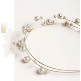 Pearl Double Layer Headpiece Rhinestone Headband Wedding Jewelry