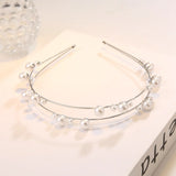Pearl Double Layer Headpiece Rhinestone Headband Wedding Jewelry