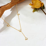 Butterflies Titanium Steel Necklace/Bracelet with Shell 18K Plated