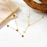Butterflies Titanium Steel Necklace/Bracelet with Shell 18K Plated