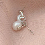 Charming Pair 10-9mm Akoya Pearl Earrings 925S at Party