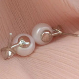 Charming Pair 10-9mm Akoya Pearl Earrings 925S at Party