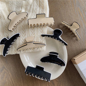 Khaki Geometric Acrylic Hair Clip for Women Girls Barrette Hair Claw