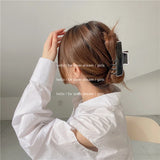 Khaki Geometric Acrylic Hair Clip for Women Girls Barrette Hair Claw