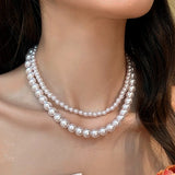Classic Pearl Chain Choker Necklace For Women Girls Wedding Jewelry