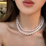 Classic Pearl Chain Choker Necklace For Women Girls Wedding Jewelry