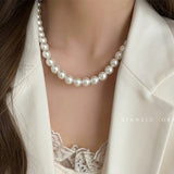 Classic Pearl Chain Choker Necklace For Women Girls Wedding Jewelry