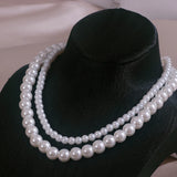 Classic Pearl Chain Choker Necklace For Women Girls Wedding Jewelry