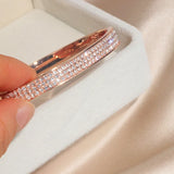 Crystal Cuff Bangles Bracelets Opening Wedding Jewelry