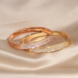 Crystal Cuff Bangles Bracelets Opening Wedding Jewelry