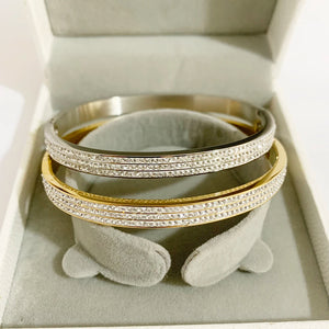 Classic Crystal Cuff Bangles Bracelets For Women Opening Bangles