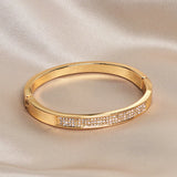 Crystal Cuff Bangles Bracelets Opening Wedding Jewelry