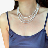 Pearl Necklace 925 Silver Chain for Women